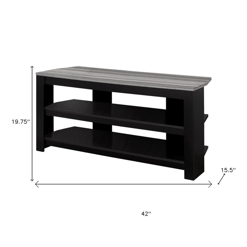 42" Ash Gray Open Shelving TV Stand
