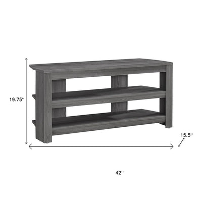 42" Ash Gray Open Shelving TV Stand