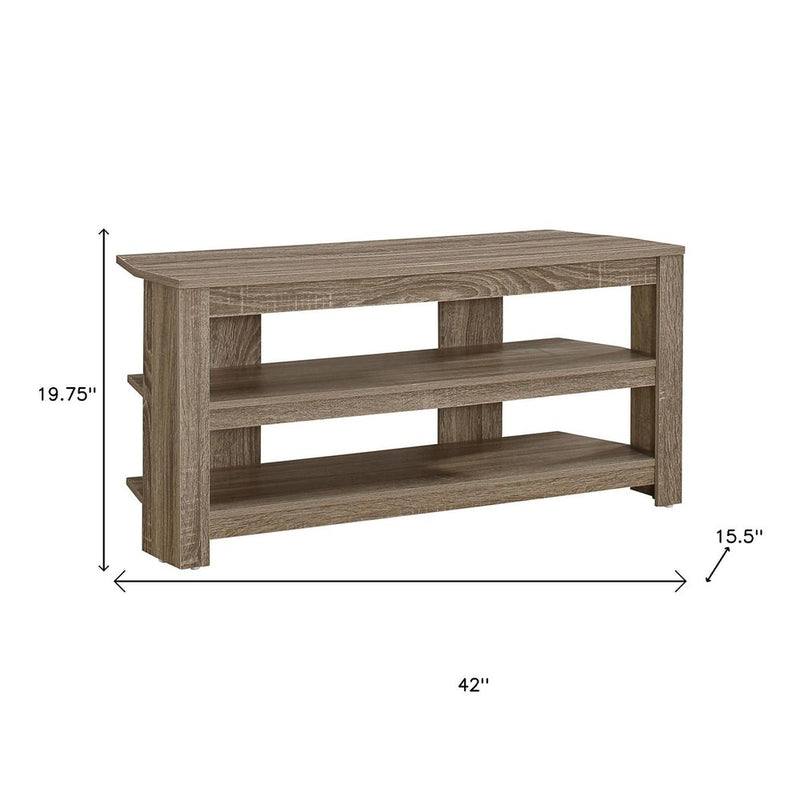 42" Ash Gray Open Shelving TV Stand