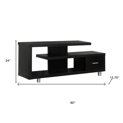 60" White Open Shelving TV Stand