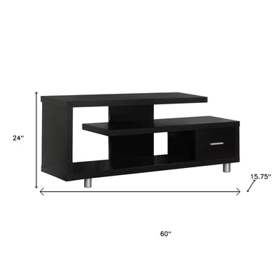 60" White Open Shelving TV Stand
