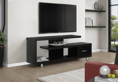 60" White Open Shelving TV Stand