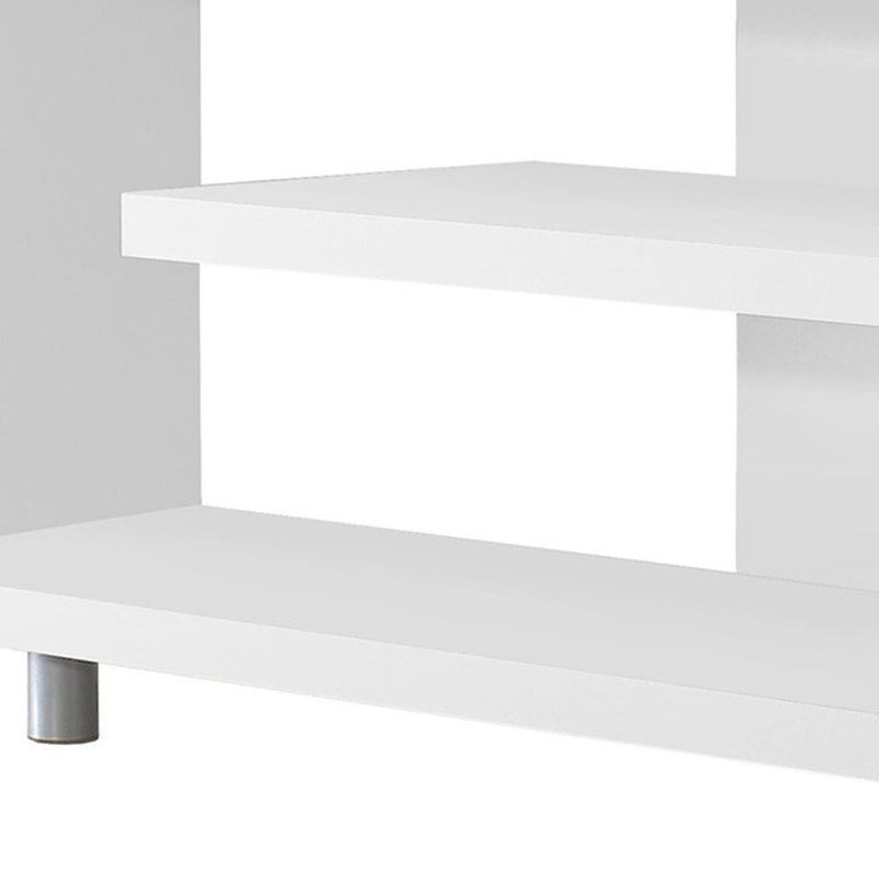 60" White Open Shelving TV Stand