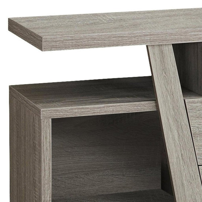 60" Deep Taupe Open Shelving TV Stand