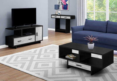 16" Brown and Black Cabinet Enclosed Storage TV Stand