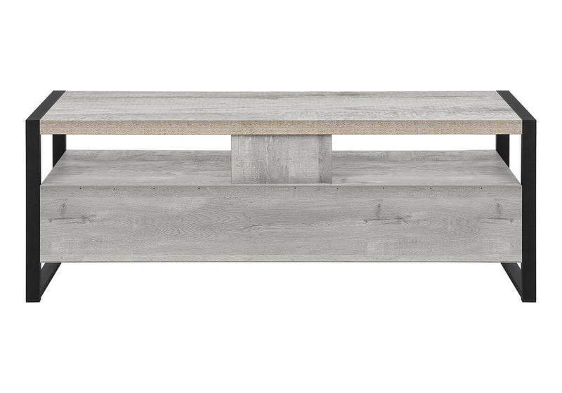 59" Black Cabinet Enclosed Storage TV Stand