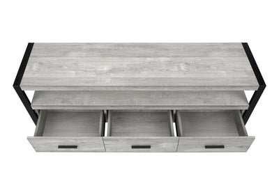 59" Brown and Black Cabinet Enclosed Storage TV Stand