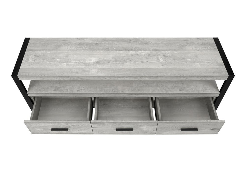 59" Brown and Black Cabinet Enclosed Storage TV Stand