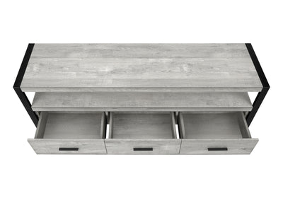 59" Brown and Black Cabinet Enclosed Storage TV Stand