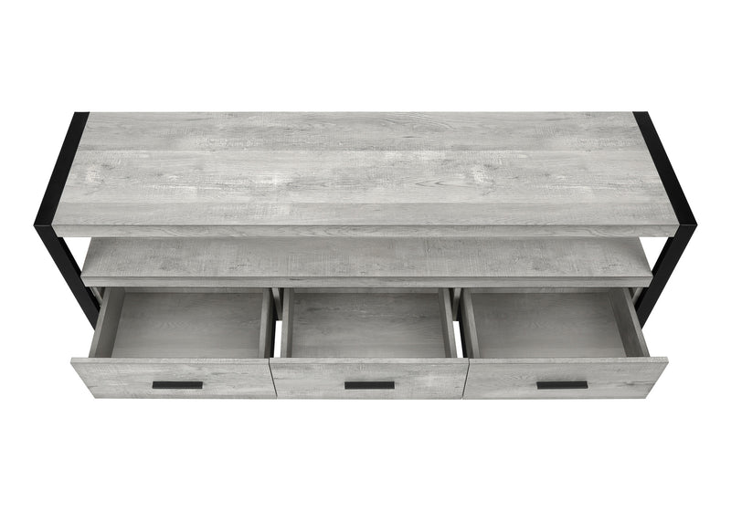 59" Brown and Black Cabinet Enclosed Storage TV Stand