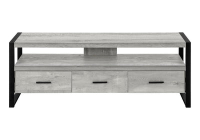 59" Brown and Black Cabinet Enclosed Storage TV Stand