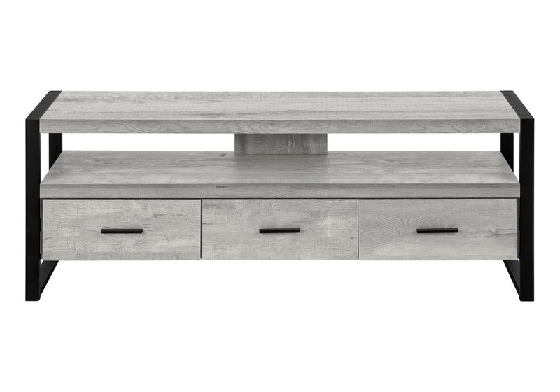59" Brown and Black Cabinet Enclosed Storage TV Stand