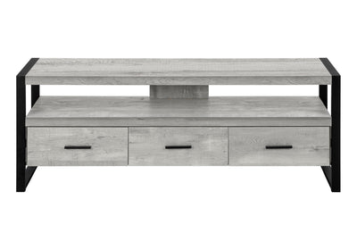 59" Brown and Black Cabinet Enclosed Storage TV Stand