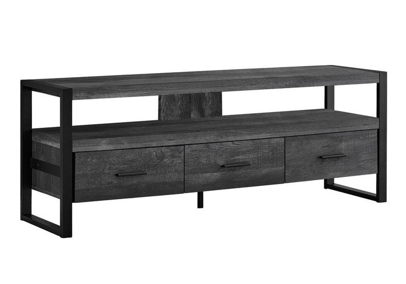59" Black Cabinet Enclosed Storage TV Stand