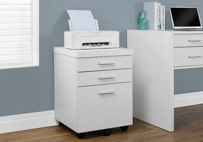 25" White Particle Board Filing Cabinet With Drawers