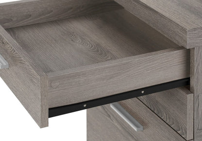 25" White And Gray Particle Board and Wood Filing Cabinet With Drawers