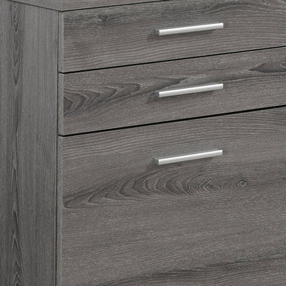 25" White And Gray Particle Board and Wood Filing Cabinet With Drawers