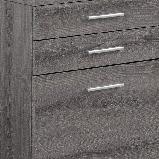 25" White And Gray Particle Board and Wood Filing Cabinet With Drawers
