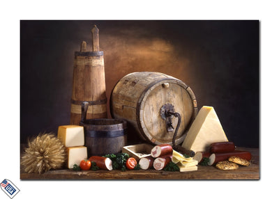 Rustic Abundance - Barrels, Cheese, and Delicacies