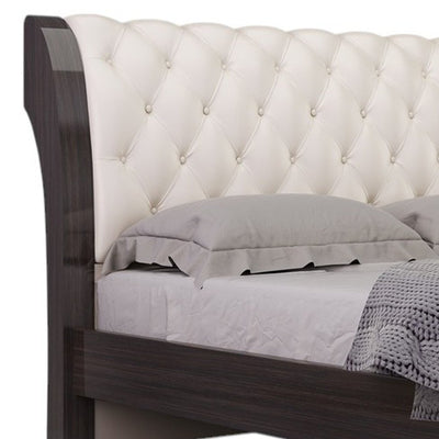 Four Piece Beige Solid Wood Bedroom Set With Mirror