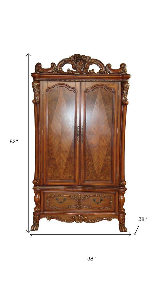 82" Brown Solid And Manufactured Wood