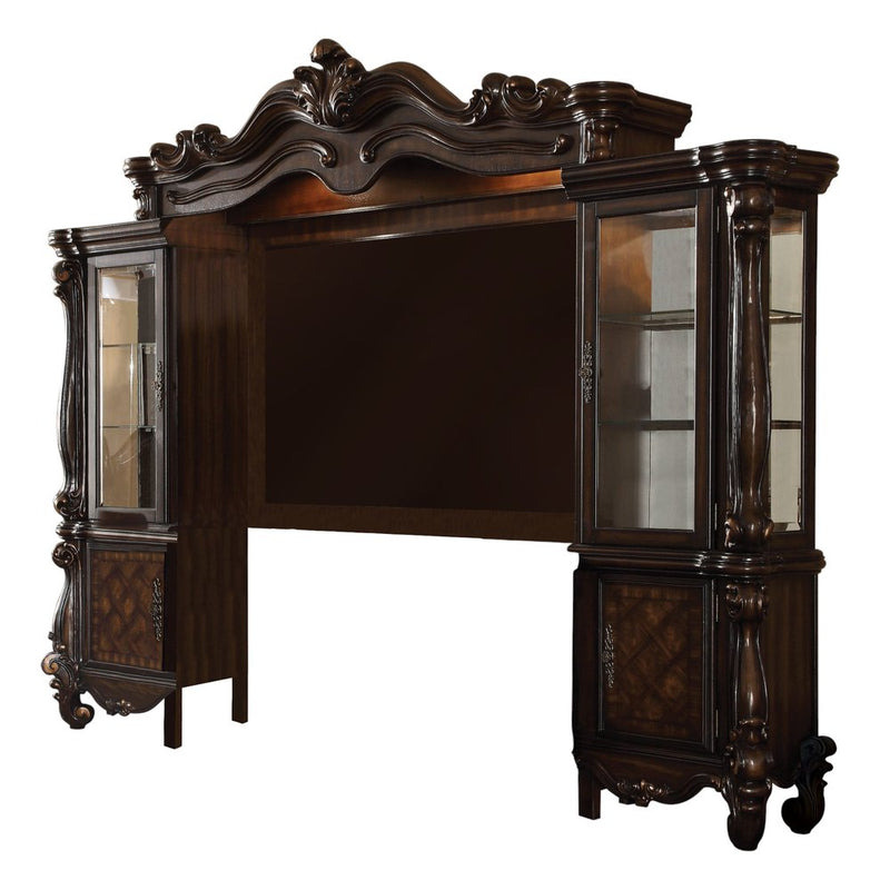 118" Dark Brown Solid Wood Floating Mount Entertainment Center