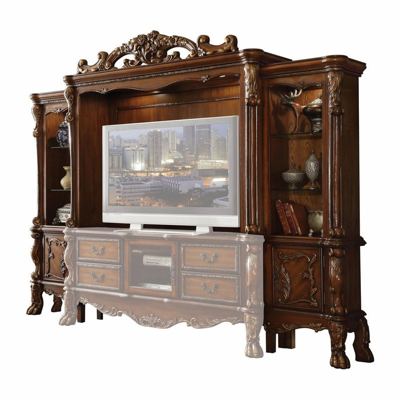 118" Dark Brown Solid Wood Floating Mount Entertainment Center
