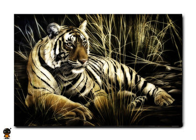 Majestic Rest - Tiger in the Grass