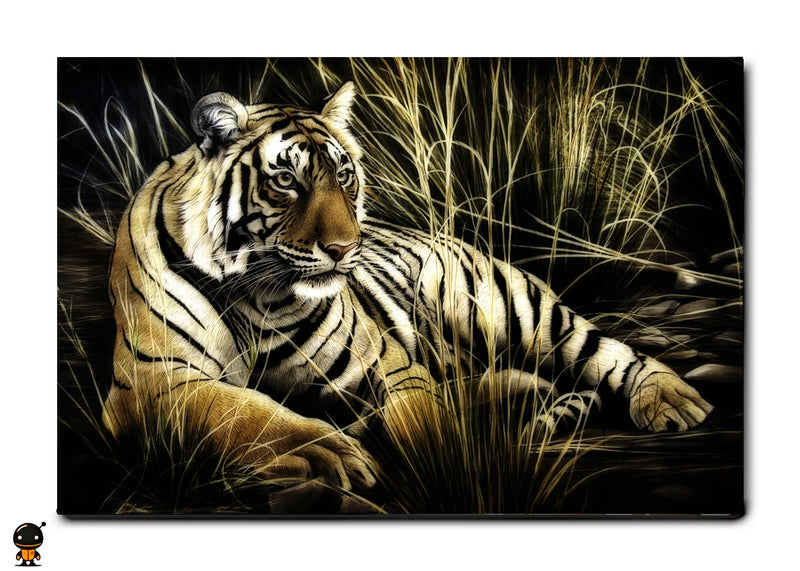 Majestic Rest - Tiger in the Grass