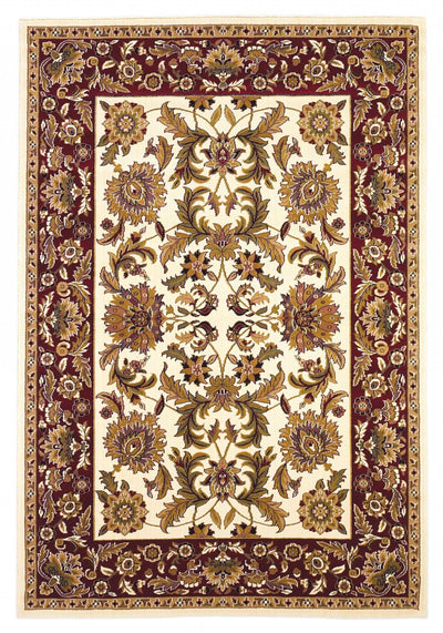 1' X 2' Ivory Or Red Renaissance Inspired Area Rug