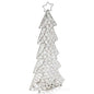 16" Glam Silver And Faux Crystals Christmas Tree Tabletop Sculpture