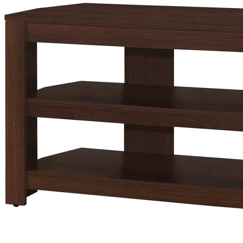 42" Dark Brown Open Shelving TV Stand