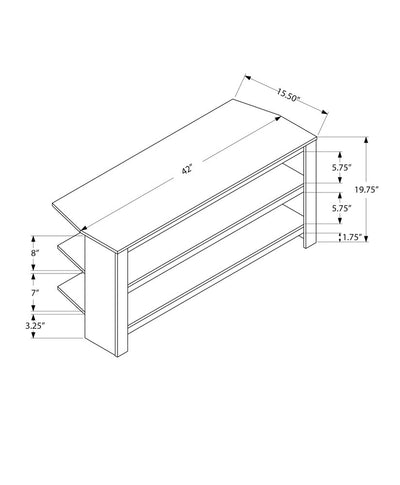 42" Dark Brown Open Shelving TV Stand