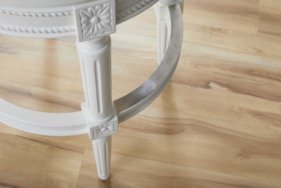 Light Gray and White Solid Wood Swivel Bar Chair