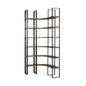90" Black And Brown Iron and Wood Six Tier Bookcase