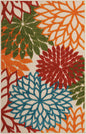 3' X 4' Green And Ivory Indoor Outdoor Area Rug