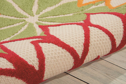 3' X 4' Green And Ivory Indoor Outdoor Area Rug
