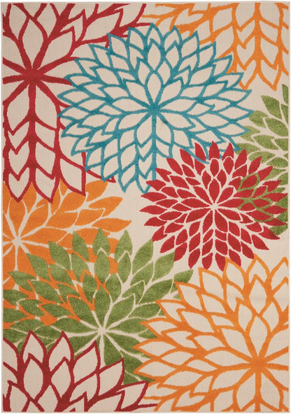 3' X 4' Green And Ivory Indoor Outdoor Area Rug