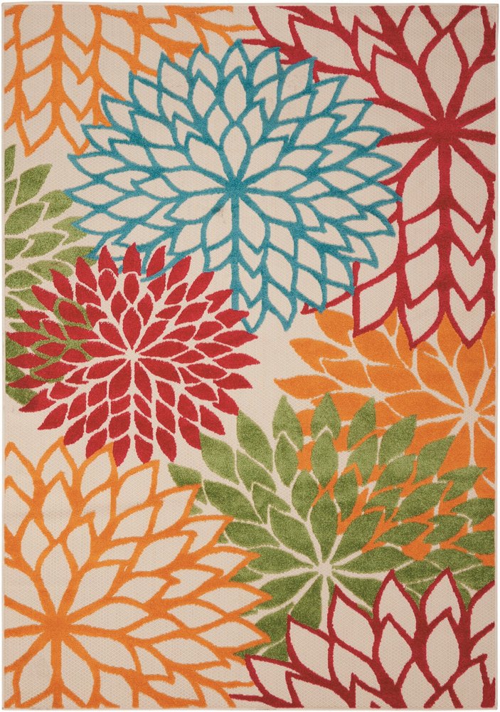 3' X 4' Green And Ivory Indoor Outdoor Area Rug