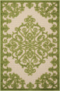 3' X 4' Green Damask Indoor Outdoor Area Rug