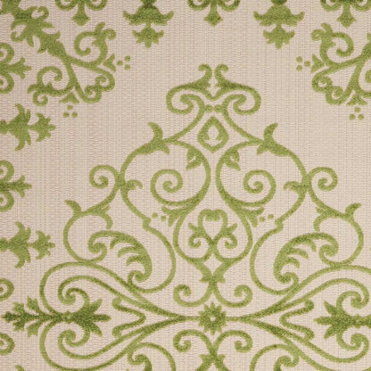 3' X 4' Green Damask Indoor Outdoor Area Rug