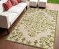 3' X 4' Green Damask Indoor Outdoor Area Rug