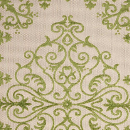 3' X 4' Green Damask Indoor Outdoor Area Rug