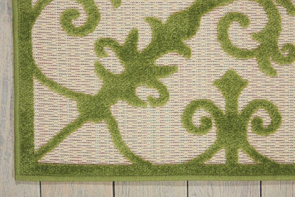 3' X 4' Green Damask Indoor Outdoor Area Rug