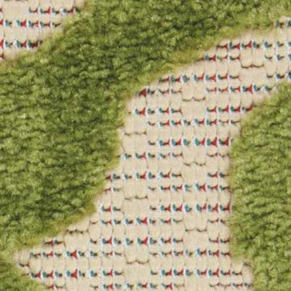 3' X 4' Green Damask Indoor Outdoor Area Rug