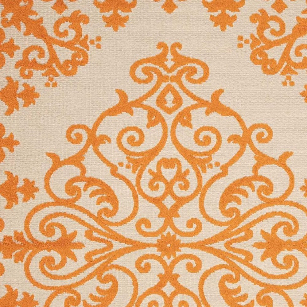 3' X 4' Green Damask Indoor Outdoor Area Rug