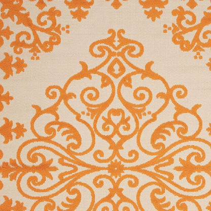 3' X 4' Green Damask Indoor Outdoor Area Rug