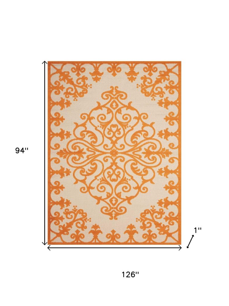 3' X 4' Green Damask Indoor Outdoor Area Rug