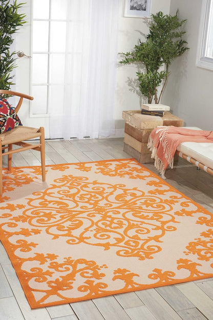 3' X 4' Green Damask Indoor Outdoor Area Rug