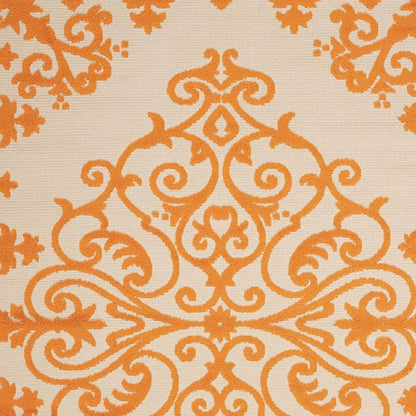 3' X 4' Green Damask Indoor Outdoor Area Rug